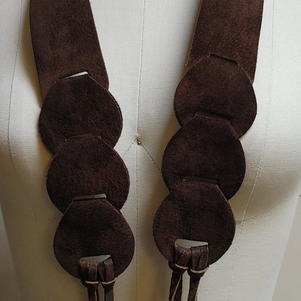 Final $ Brown Suede Belt with Tassels